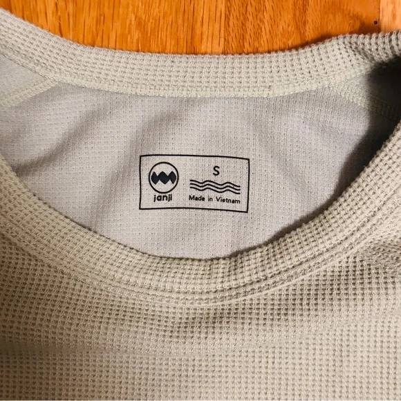 Janji Mens Small Waffleloft Long Sleeve Cozy Daily Running Layer Shirt in Dune - Picture 3 of 7